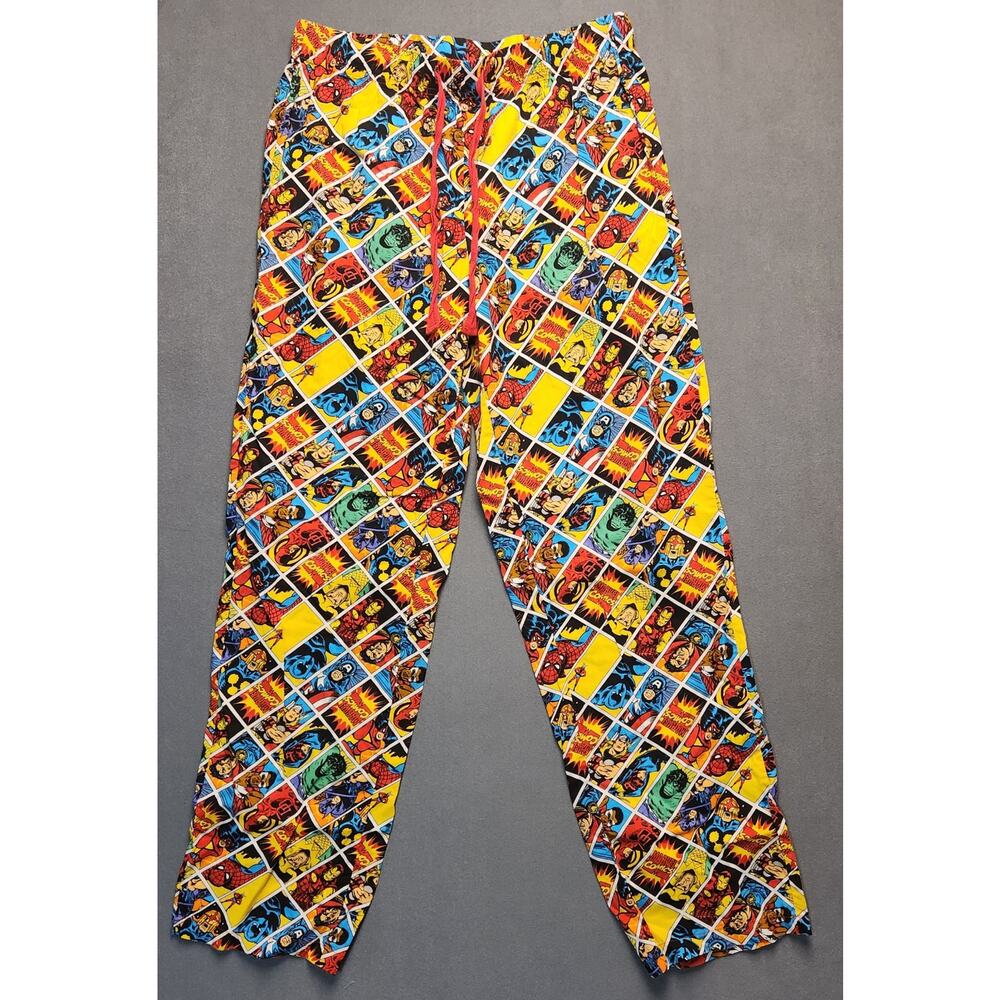 Disney Marvel Comics Lounge Pajama Pants Size Small Spiderman‎ Batman Hulk Thor